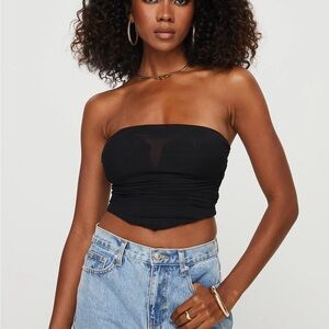 Princess Polly Paytone Black Strapless Tube Top